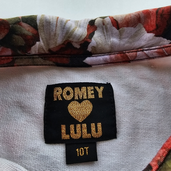 Romey Loves Lulu Red Roses Floral Printed Holiday Dress - Size 10 - Picture 3 of 7